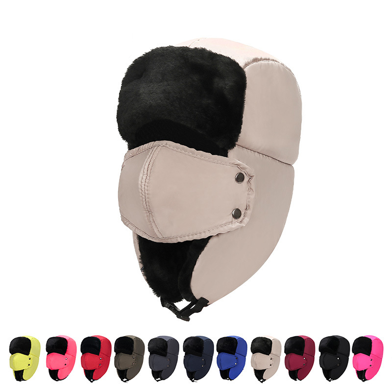 Chapeau de bombardier tendance pour hommes et femmes, bonnet chaud épais et réglable, casquette russe, mode Ushanka, oreillettes d'extérieur, chapeau de pilote chaud