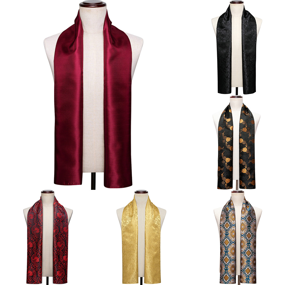 Écharpes pour hommes de couleur rouge, design élégant, printemps-automne, tissage de haute qualité, accessoires de costume, mariage, fête, affaires, 1051