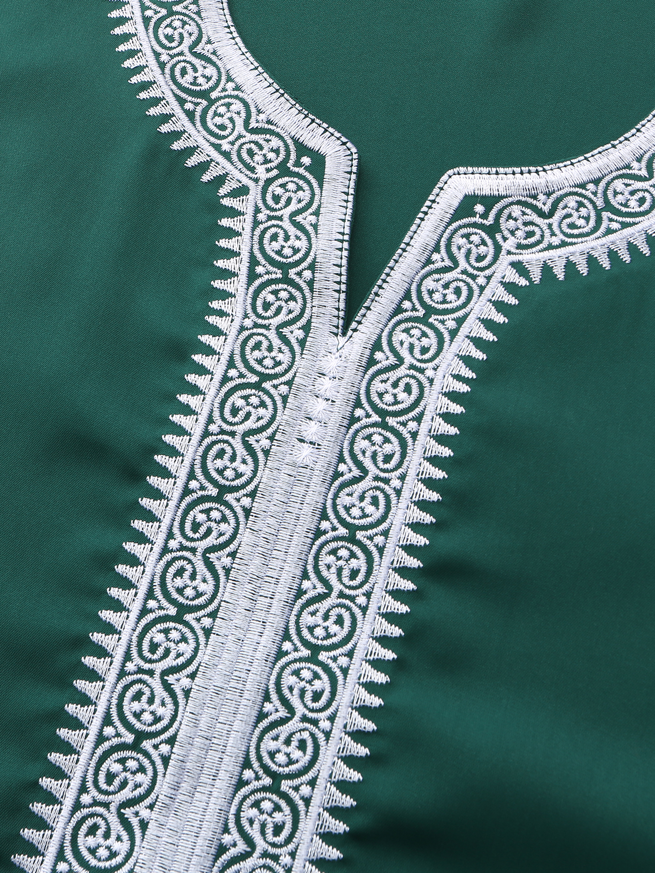 Nouvelle Robe arabe verte marocaine pour hommes, vêtements traditionnels islamiques décontractés, Robe musulmane brodée