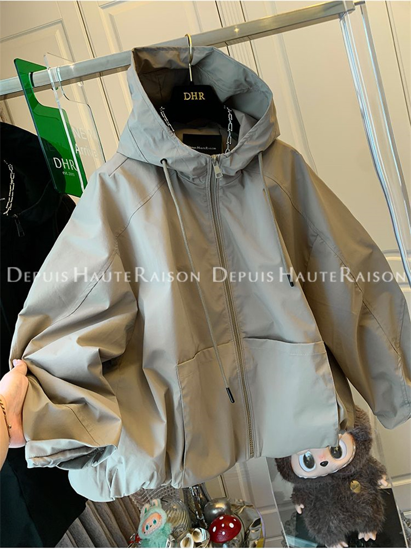 Manteau femmes nouveaux manteaux et vestes Unique décontracté Silhouette à capuche coupe-vent manteau femmes manteau court automne lâche Cardigan manteau