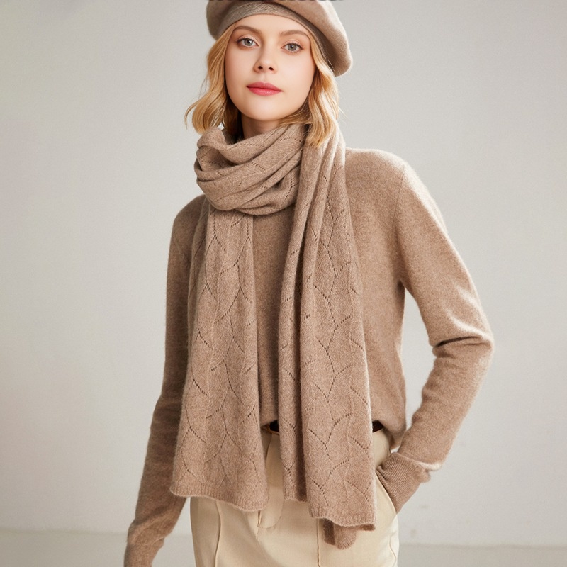 100% laine écharpe femmes hiver solide tricoté évider châle mode foulards Capes enveloppes chaudes dame cachemire comme foulard
