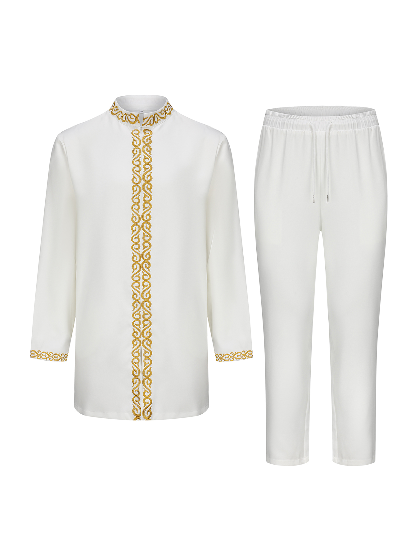 Caftan complet pour hommes, costume brodé à manches longues, Style ethnique africain, vêtements traditionnels pour hommes, costume de luxe 2 pièces