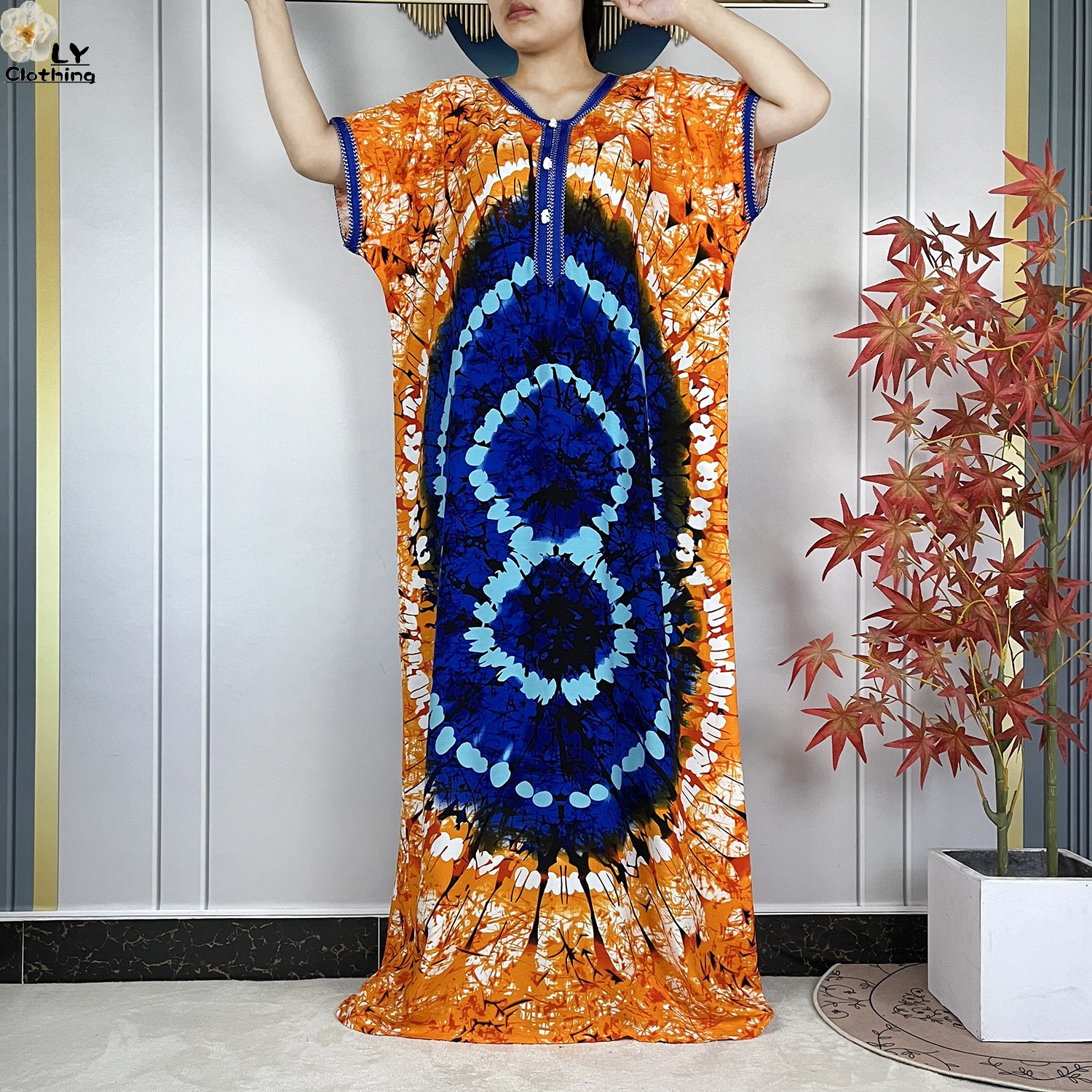 Nouvelle Robe Abaya Musulmane de Dubaï 2026 pour Femme, en Coton, Tendance, pour Fête, Maxi, Manches Courtes, Vêtement Africain d'Été