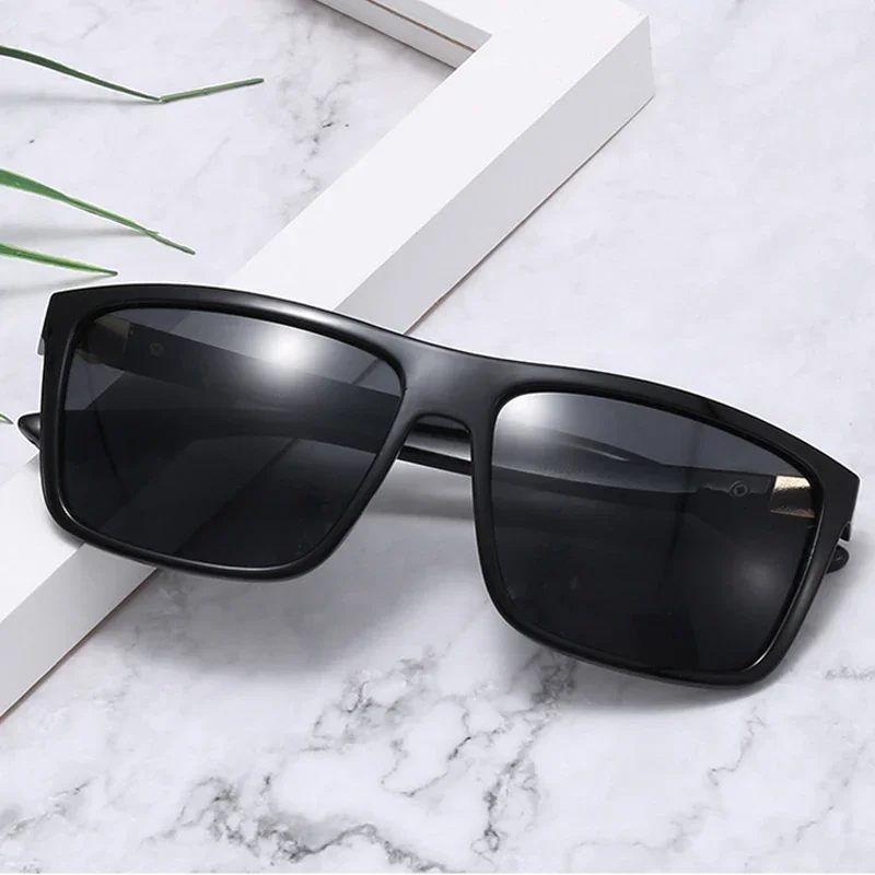 Lunettes de soleil polarisées carrées de luxe vintage pour hommes et femmes, mode, voyage, conduite, anti-éblouissement, lunettes de soleil pour hommes, UV400