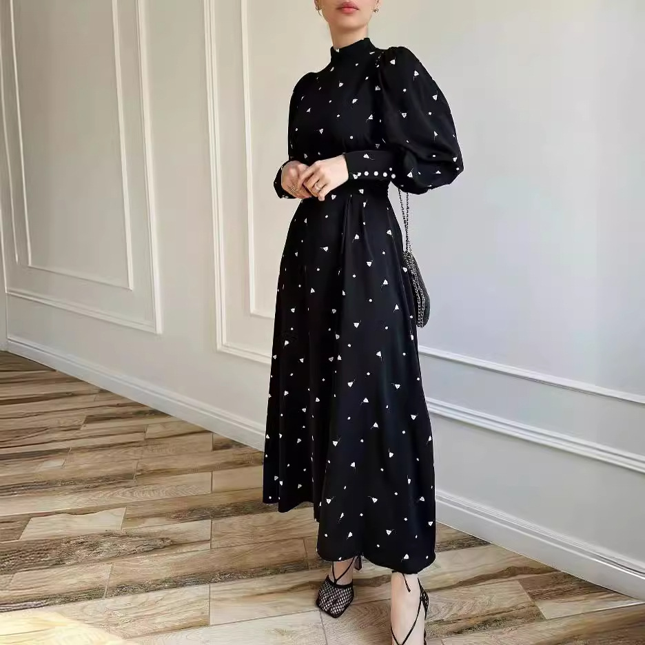 Abaya musulmane pour femmes, robe longue imprimée, robe éducative à lacets, Ramadan Eid Maroc Islam Jalabiya Dubaï Abayas Kaftan arabe