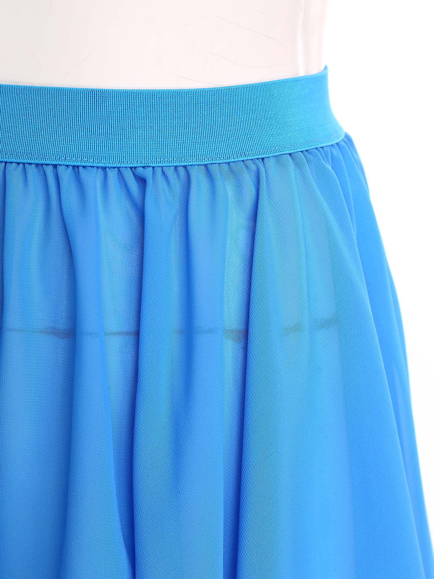 Justaucorps de danse en mousseline transparente pour femmes, jupes, patinage sur glace, ballet, danse moderne, vêtements de danse lyrique, taille élastique, jupe enveloppante haute-basse