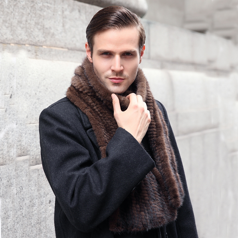 Hommes femmes vison fourrure châle bon cadeau véritable écharpe de fourrure véritable vison écharpe tricoté à la main vison écharpe hiver réel vison fourrure écharpe