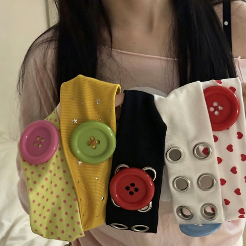 Bandeau élastique à gros boutons pour femme, style bohème, turban, bandeau rétro hippie, bandeau absorbant la transpiration pour le fitness