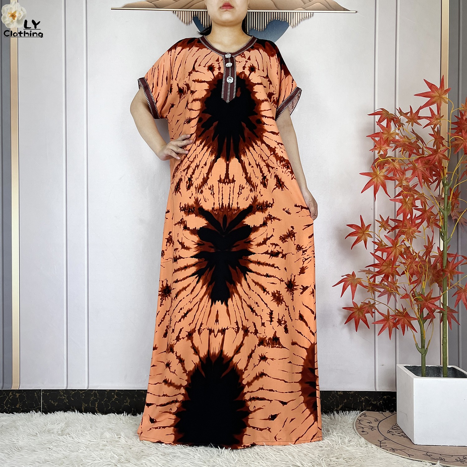 Nouveau Style musulman été à manches courtes Dashiki robes coton ample Boubou Maxi Islam femmes tenue décontractée africain Abaya vêtements