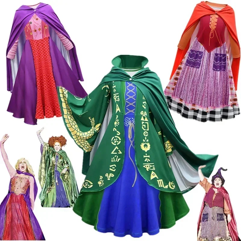 Déguisement drôle d'ours Hocus Pocus 2, tenues des sœurs Sarah Sanderson, Gi2026 Ppt01, pour fête d'Halloween, cosplay Z25R16