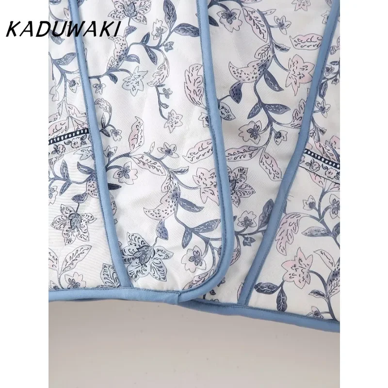 KADUWAKI-Veste courte matelassurera en coton à manches longues et col montant, Streetwear décontracté classique, Vêtements College recto verso, Mode rétro