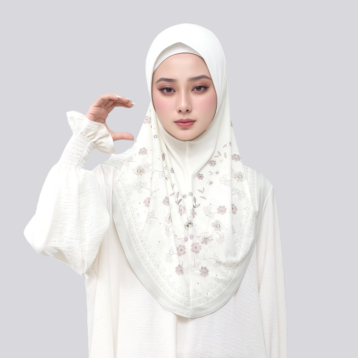 Mode femmes diamant Hijabs châle nouveau imprimé fleuri arabe élastique Ramadan tête enveloppement Bonnet malaisie longue écharpe foulards Turban casquette