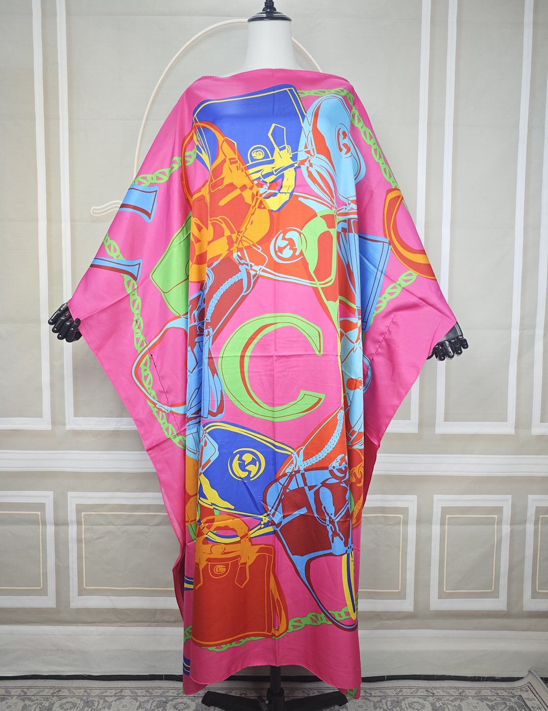 Koweït 2025 mode blogueur été sergé soie imprimé caftan robe Boho dame africaine Boho ample Abaya plage fête Caftan Boubou