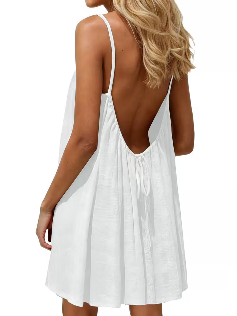 Robe longue sans bretelles pour femme, couleur unie, coupe ample, style européen, nouvelle collection 2026
