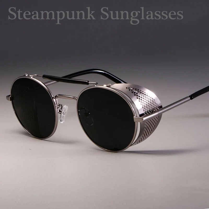 Lunettes De soleil rondes rétro en métal Steampunk pour hommes et femmes, tendance, marque De styliste, Vintage, Oculos De Sol, Protection UV