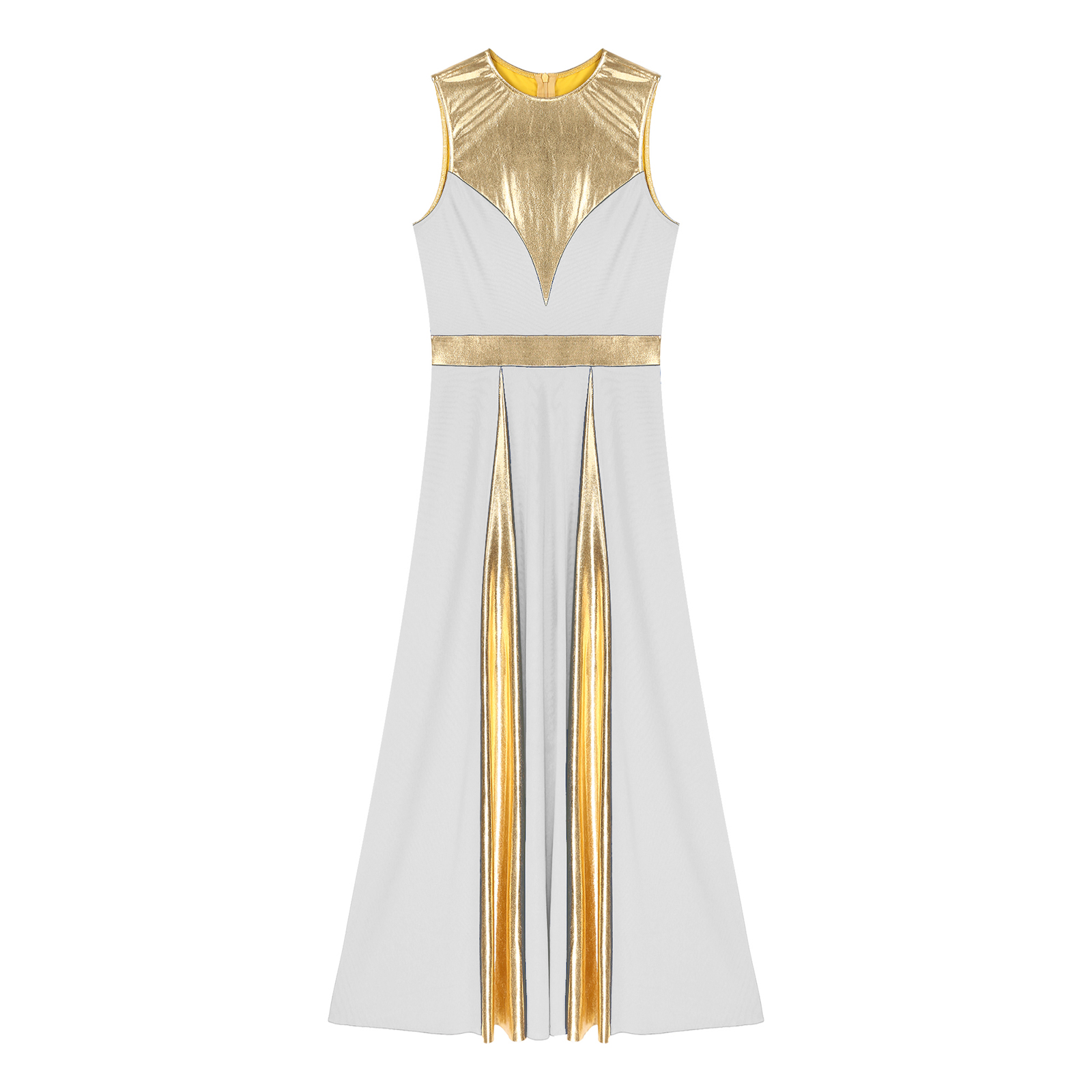 Robe de danse d'éloge pour femmes, Patchwork, sans manches, robes de danse lyrique, culte d'église, chorale, vêtements de danse, Costume de spectacle sur scène