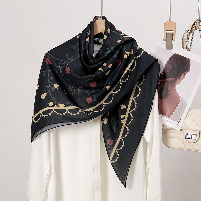 Foulard Carré en Coton Imprimé pour Femme Musulmane Hijab Tudung Bawal, Écharpe de Sauna, de Malaisie, 110x110cm