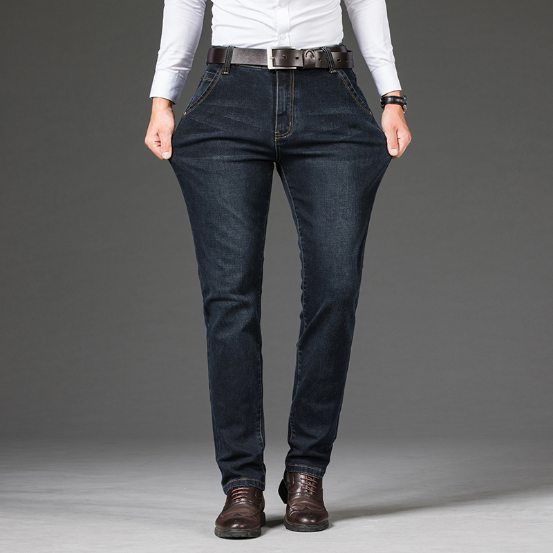 Grande taille 28-46 printemps automne classique pantalon d'affaires homme marque hommes mode jean décontracté droit élasticité Denim pantalon
