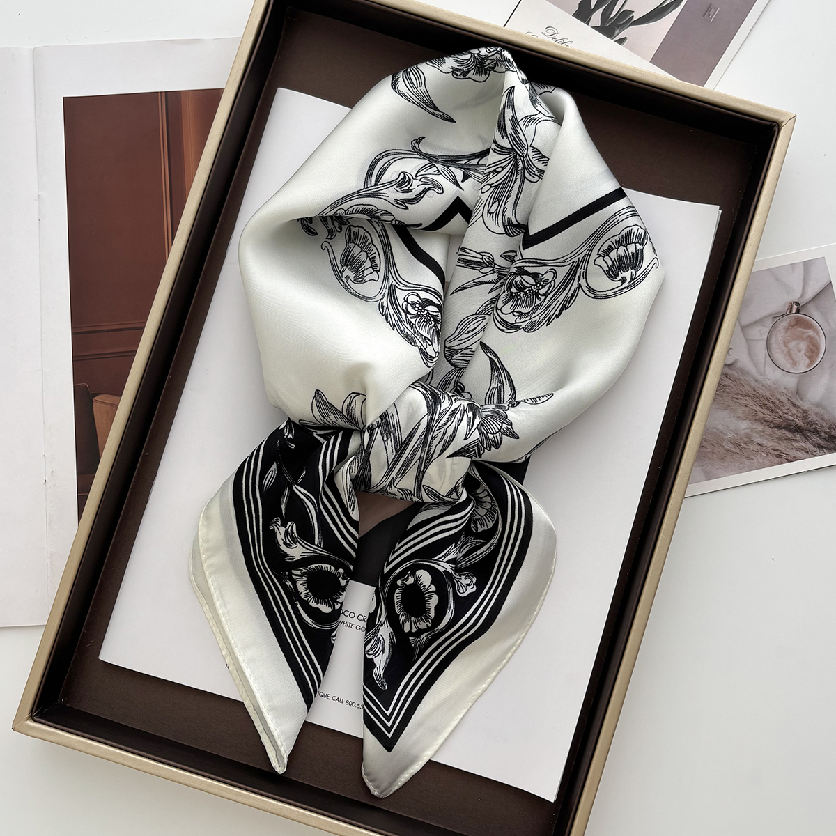 Écharpes en Satin de luxe écharpe carrée mode coréenne foulard Rose imprimé foulards Bandanna enveloppes écharpe décoration châle 70*70CM