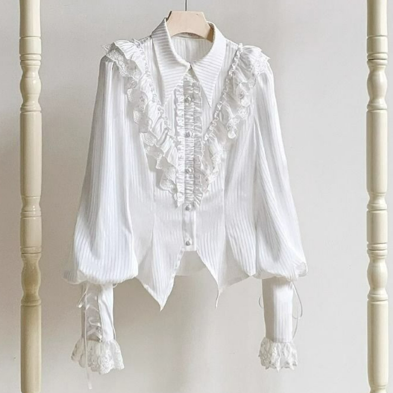 Japonais Kawaii Lolita Blouses femmes victorien Vintage lanterne manches dessus De chemise Y2k esthétique Cospaly JK Blusas Mujer De Moda