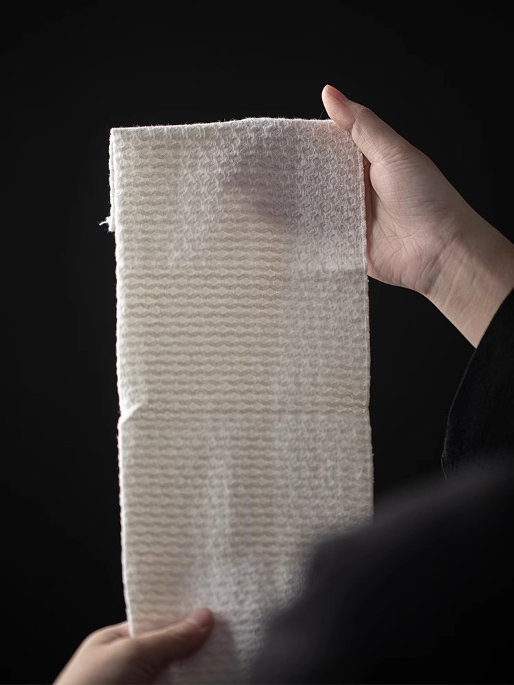 Essuie-tout - Chiffon de cuisine épais et absorbant en coton et lin, fait main, pour accessoires de service à thé, pièce unique