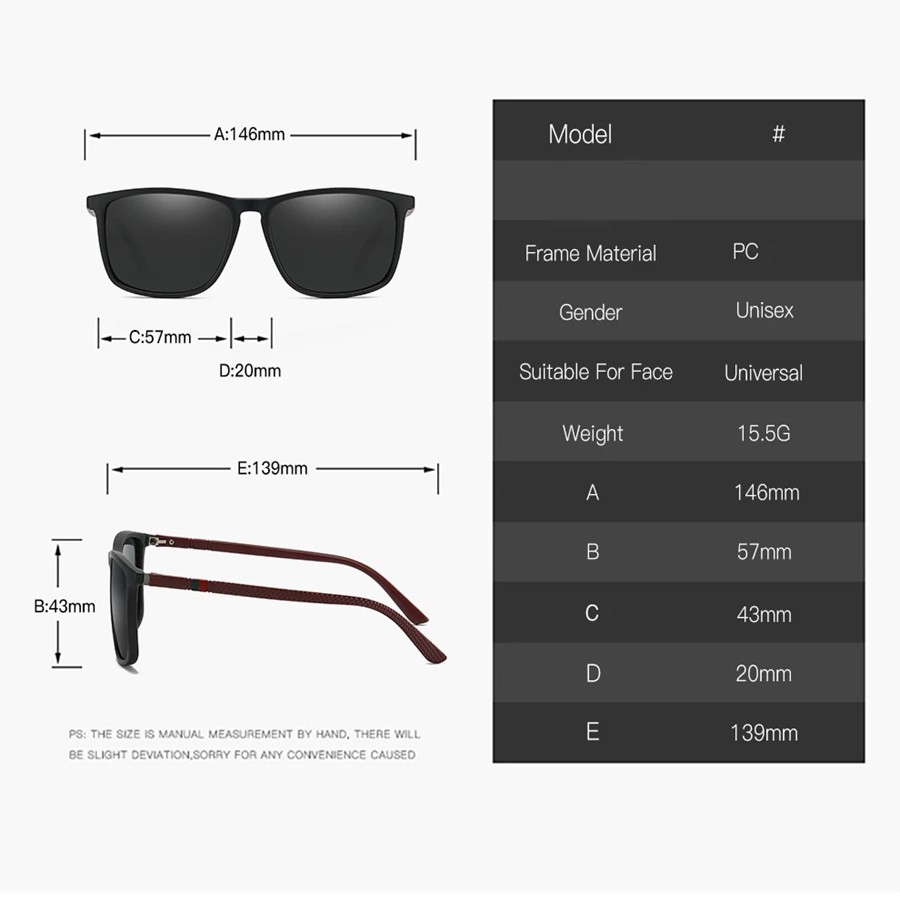 Lunettes de soleil carrées vintage de luxe pour hommes et femmes, mode, voyage, conduite, pêche
