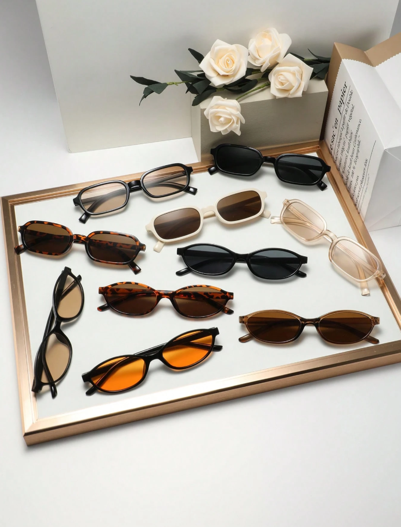 Lunettes à monture géométrique, 10 pièces, Style Simple pour un usage quotidien, réunions de famille, accessoires élégants pour automne et hiver