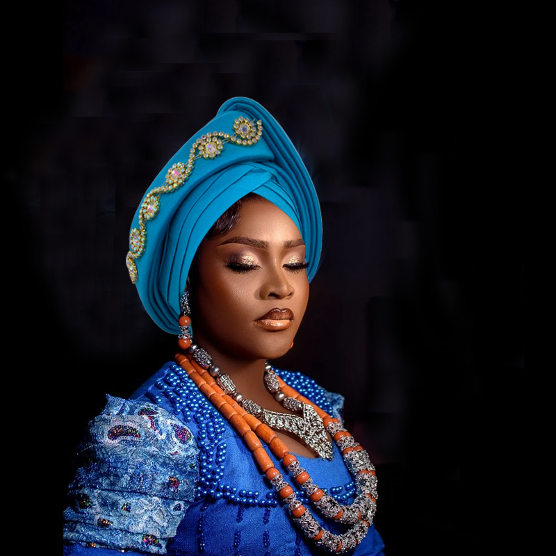 Turban en tissu diamanté pour femmes, foulards africains, Gele nigérian, couvre-chef pour mariage et fête, Turbante Mujer