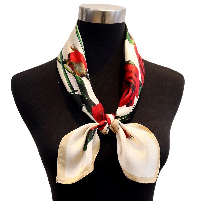 BirdTree-Foulard Élégant Rétro Chic à Imprimé Floral, Écharpe 100% group, 68cm, Cadeau Spinal Commute, Été Automne 2024, A48177QC