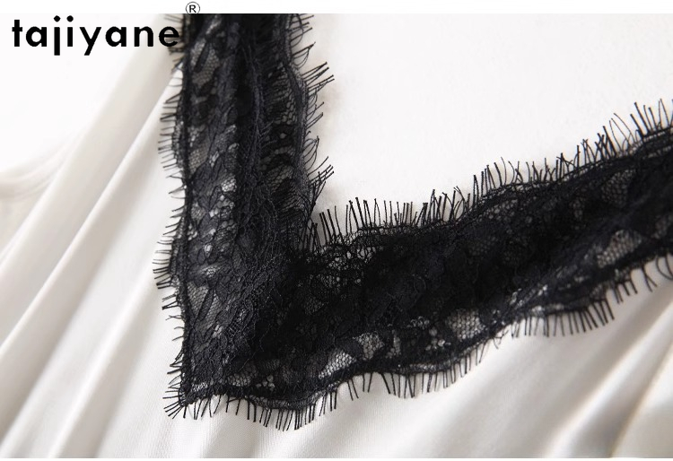 TAJIYANE 70% robes en soie de mûrier véritable 2025 femme été tricot soie robe à bretelles Sexy col en v frocs femmes vêtements