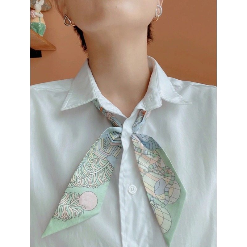 Écharpe Double face de Style français, cadeau quatre saisons pour femmes, bandeau de cheveux polyvalent, poignée de sac à main, ruban de décoration, longue bande