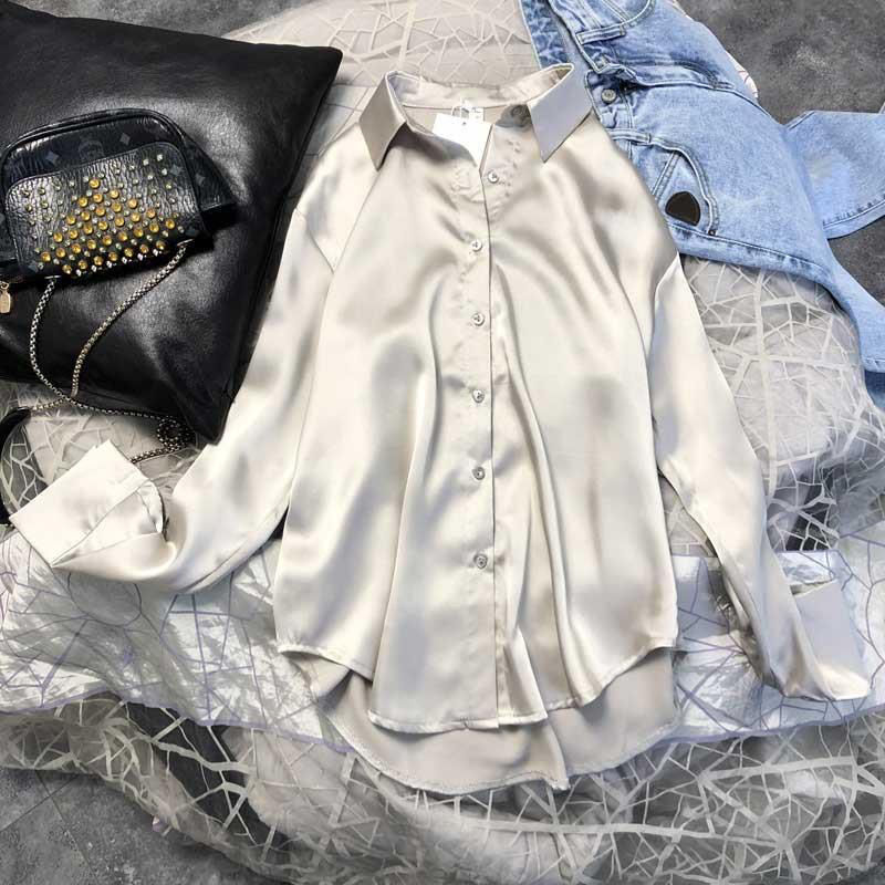 Chemise habillée à manches longues pour femmes, chemisier transparent, surchemise vintage, vêtements pour femmes, printemps, 2021