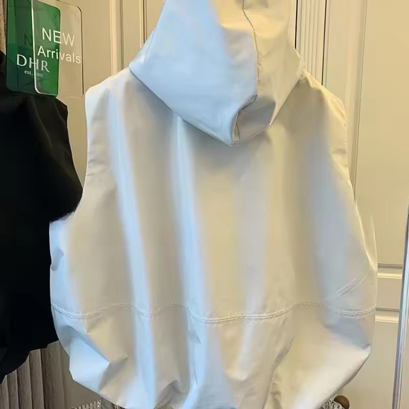 Gilets à capuche pour femmes, manteaux à simple boutonnage, hauts amples et décontractés, coréen, Simple, assorti avec tout, respirant, printemps automne