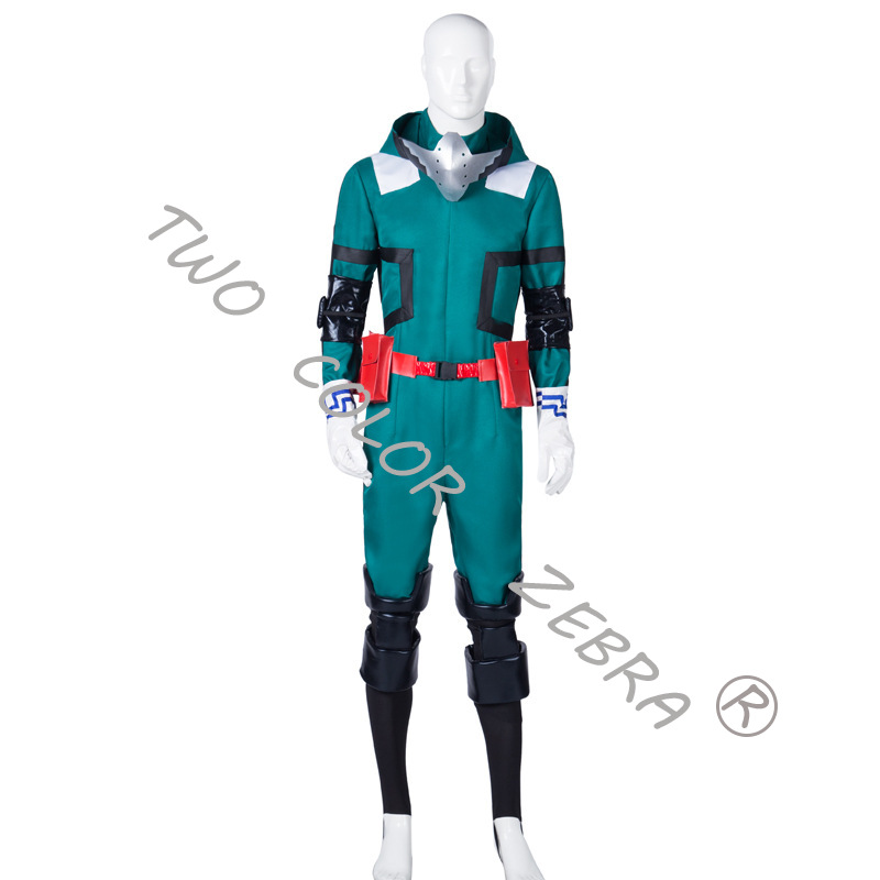 Costume de Cosplay de Combat Midoriya Izuku, Combinaison Verte, Accessoires de Gymnastique, Perruque, Ensemble Anime My Hero Academia, Tenue de Jeu de Rôle