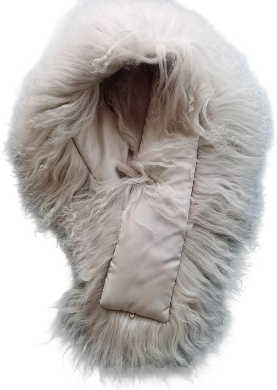 Écharpe/collar en fourrure de mouton de Mongolie véritable pour femme, chaude pour l'hiver