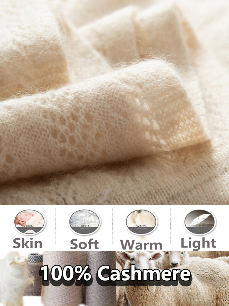 100% cachemire Cardigan écharpe pull femmes hiver corée mode perle cachemire Cape double usage Pushmia doux chaud tricots Shalws