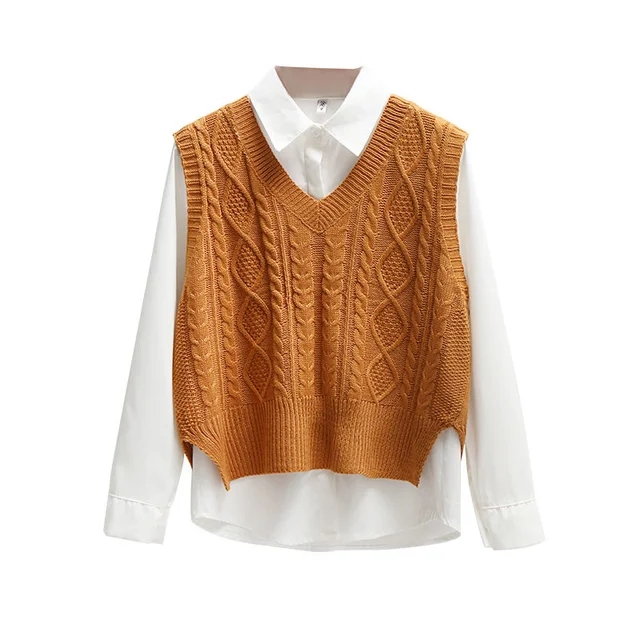 Style coréen mode femmes pull gilet 2024 nouveau printemps automne sans manches tricoté col en V pulls femme pull haut vêtements d'extérieur