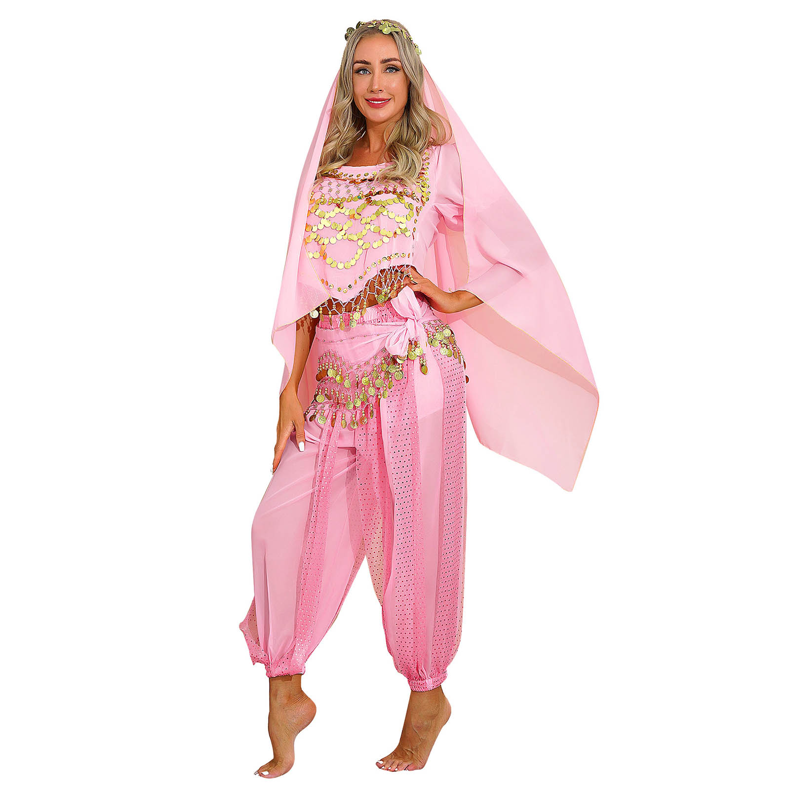 Tenue de danse du ventre pour femmes, olympiques de cosplay de princesse arabe, ensemble de vêtements de performance de danse indienne, festival de carnaval d'Halloween