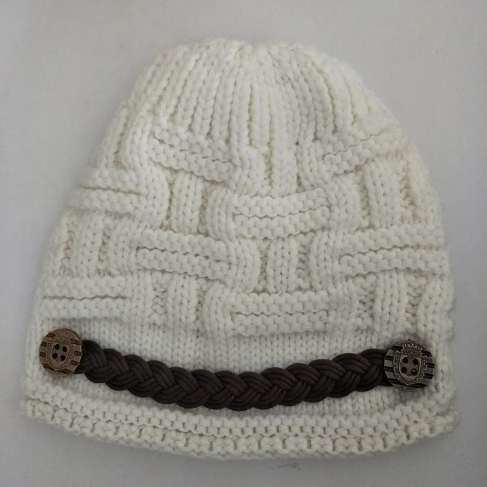 Chapeau tricoté en laine chaude d'hiver avec ceinture à friser mignonne, Protection des oreilles Hip Hop, casquette à la mode, vente en gros