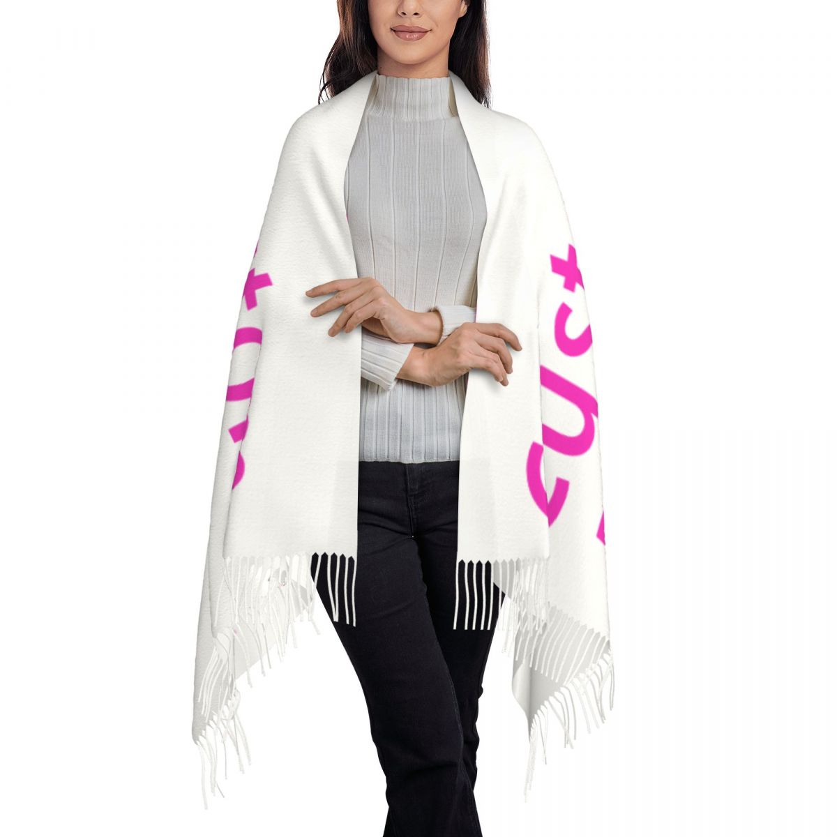 Écharpe avec Logo Photo personnalisé imprimé personnalisé pour femmes et hommes, écharpes chaudes d'hiver, châles imprimés personnalisés à faire soi-même
