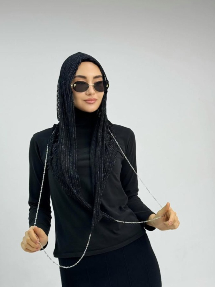 Nouveau Hijab de Dubaï avec cordon perlé, foulard vintage en soie, pendentif lumineux et respirant, turban de mode musulmane, hijabs