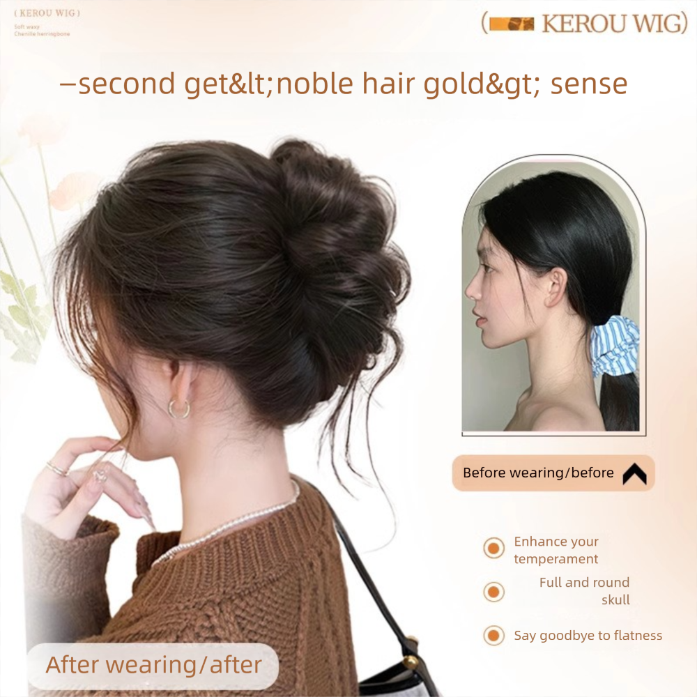 Nouveau cheveux synthétiques chignon griffe pince naturel cheveux bouclés perruque pince à cheveux moelleux brun noir chignon tête perruque accessoires de cheveux