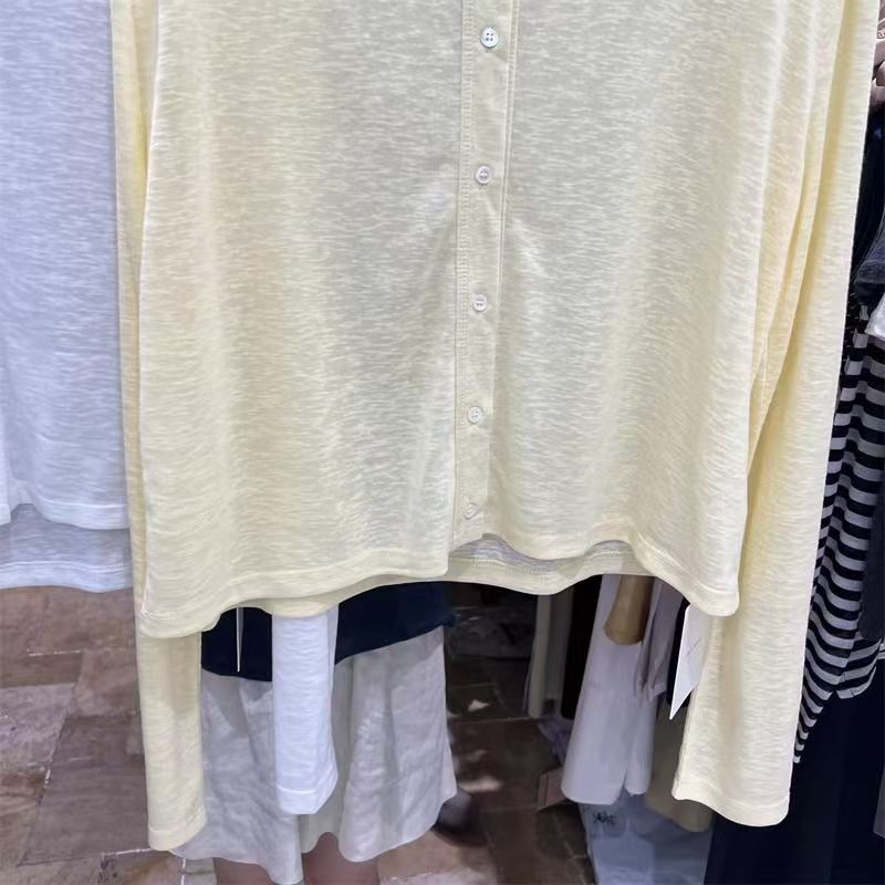 Femmes chemise à manches longues haut chemisier femme ample été Cardigan mince Sexy couleur unie chemise décontractée vêtements d'extérieur