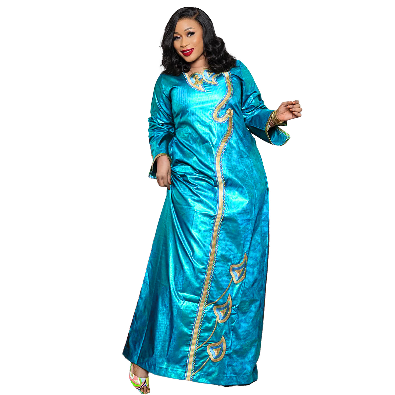 Tenue africaine pour femmes Bazin Riche broderie grande taille robe d'église de fête élégante