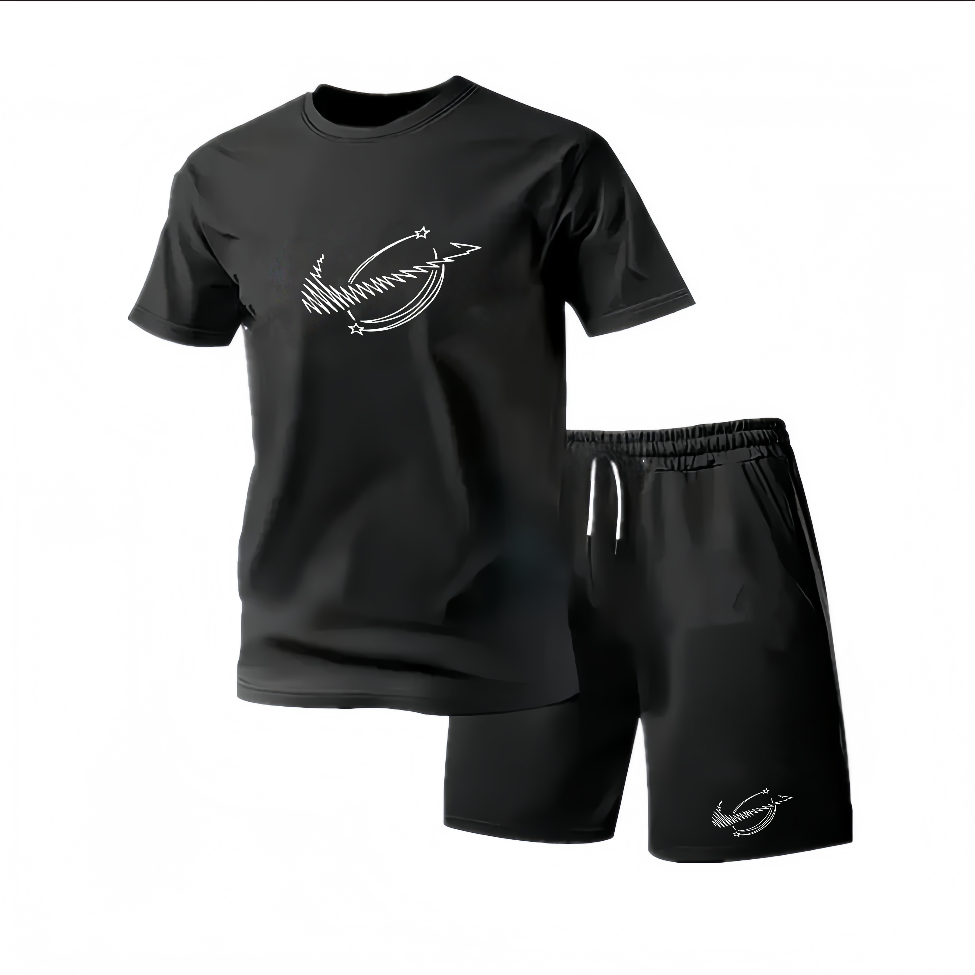 Nouvel ensemble de vêtements de sport d'été pour hommes, t-shirt à manches courtes et short, ensemble deux pièces, respirant et à séchage rapide, vêtements décontractés.
