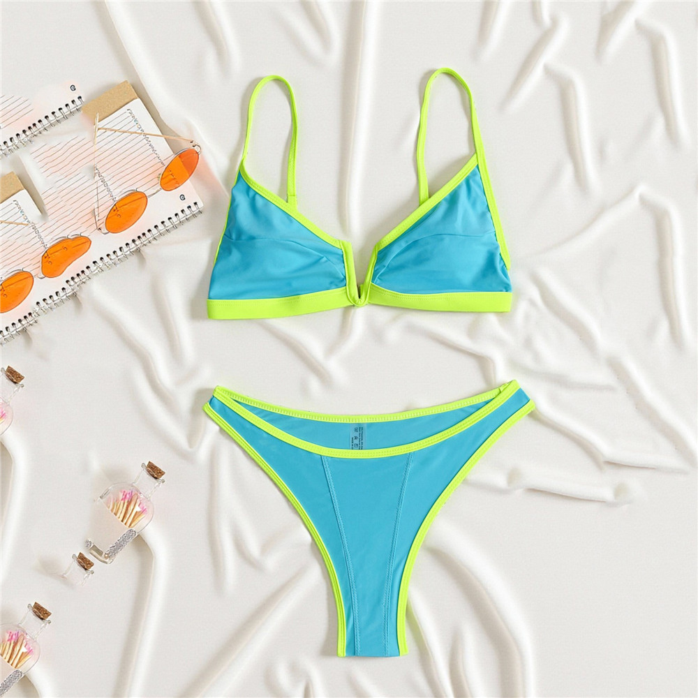 Ensembles de bikinis noirs sexy avec bordure rose, maillot de bain col en V pour femme 2026, micro string, coupe haute, maillot de bain, bikinis de mujer, biquini