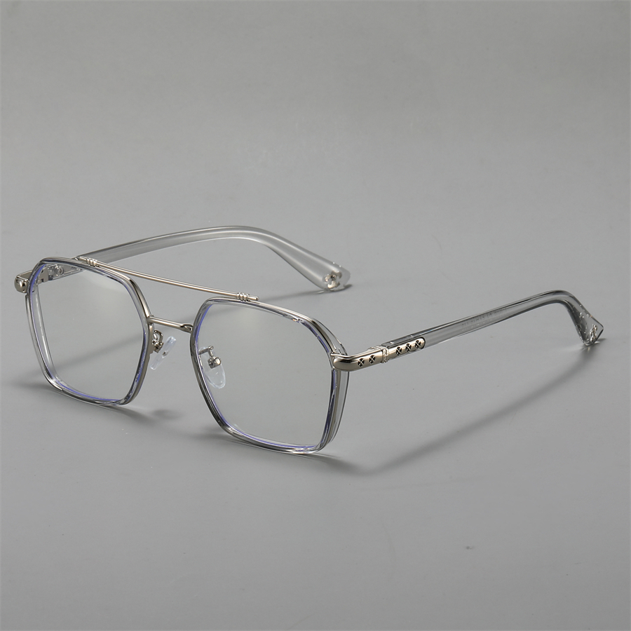 Lunettes de vue rétro à double pont avec verres transparents géométriques, pour hommes et femmes, idéales pour un usage quotidien