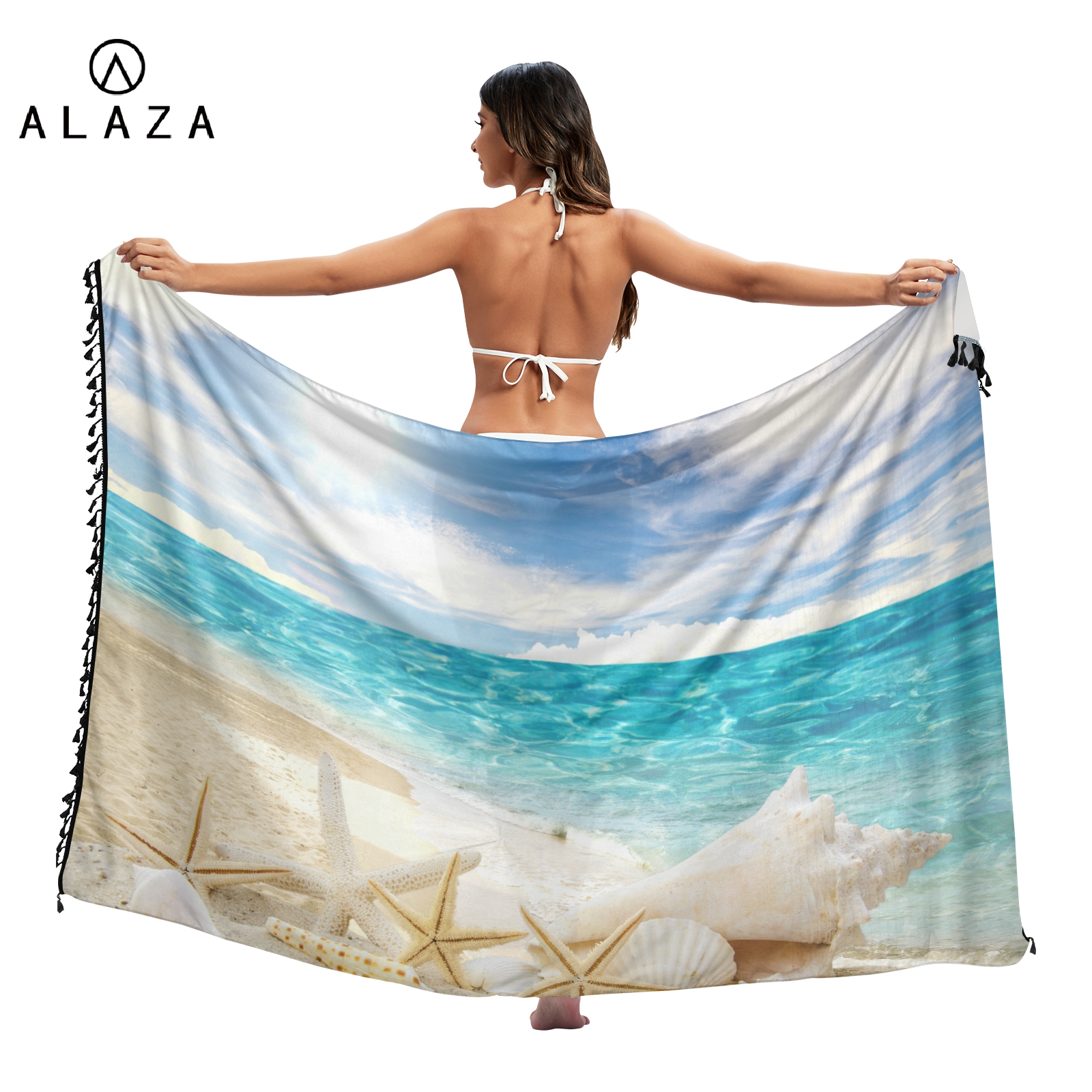 Robe de plage en mousseline de soie pour femmes, paréo, écharpe, Kaftan, Sarong, design personnalisé