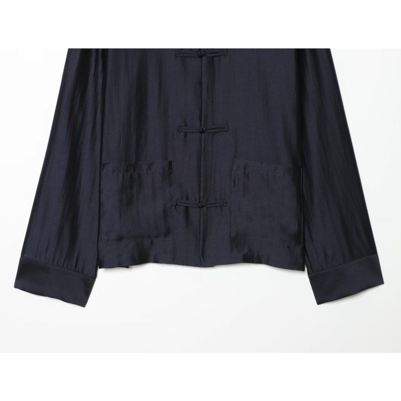 Chemisier en satin pour femme Nouvelle collection Printemps-Été 2026 à fermeture à boucle, manches longues, col rond, hauts et chemisiers pour femme