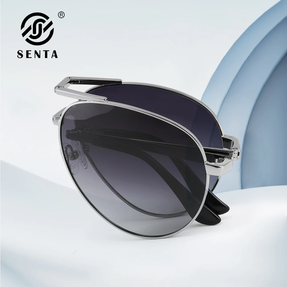 Lunettes de soleil classiques pliables et portables pour hommes et femmes, polarisées, pour la conduite, grandes montures métalliques classiques, lunettes surdimensionnées
